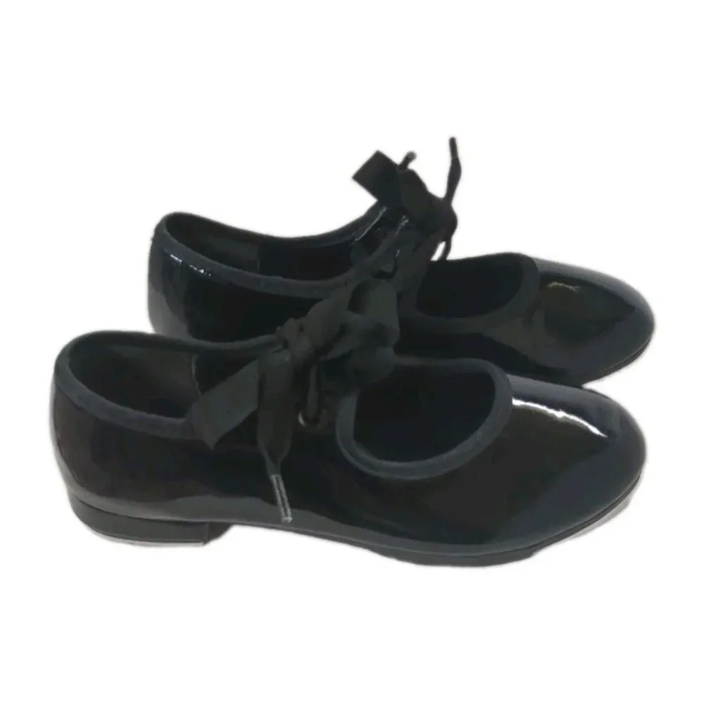 So Danca TA35 Girls Tap Dance Shoes Black Patent Size 11.5 M